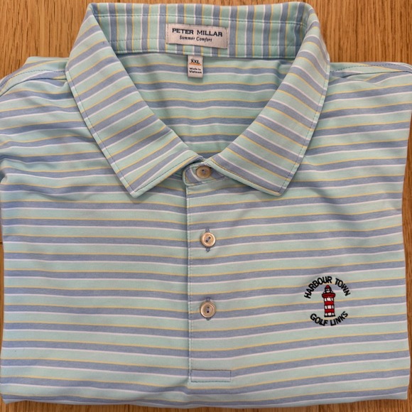 Peter Millar Summer Comfort Polo XXL BlueHarbour Town Golf Links Hilton Head